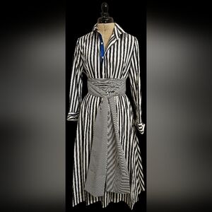 Elegant Striped Long Sleeve Dress